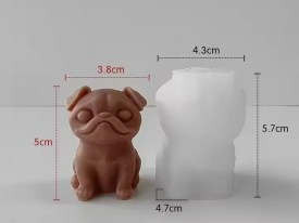 Molde silicona perrito PUG 